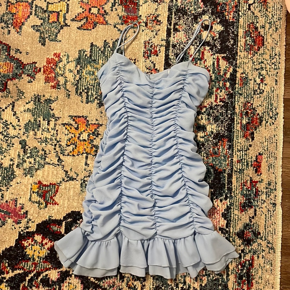 Lucy in the sky blue ruffle dress